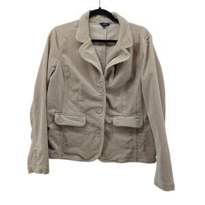 Reitmans Khaki Tan  Corduroy Blazer Jacket Size 15 Large?
